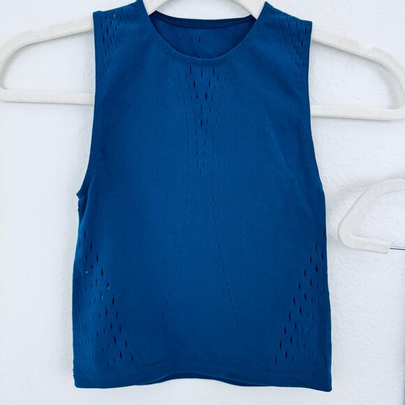 Fogal Womens Osmo Crop Top Aleen Leggings Set Size S/M Perforated Active Baltic - Picture 4 of 12